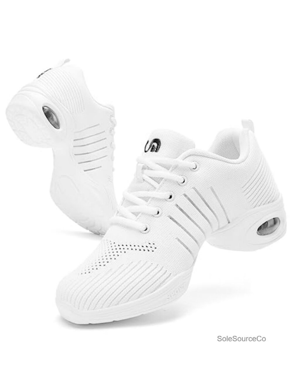 PPQ Women's Jazz Shoes Lace-up Sneakers Modern Dance Shoes Air Cushion Platform